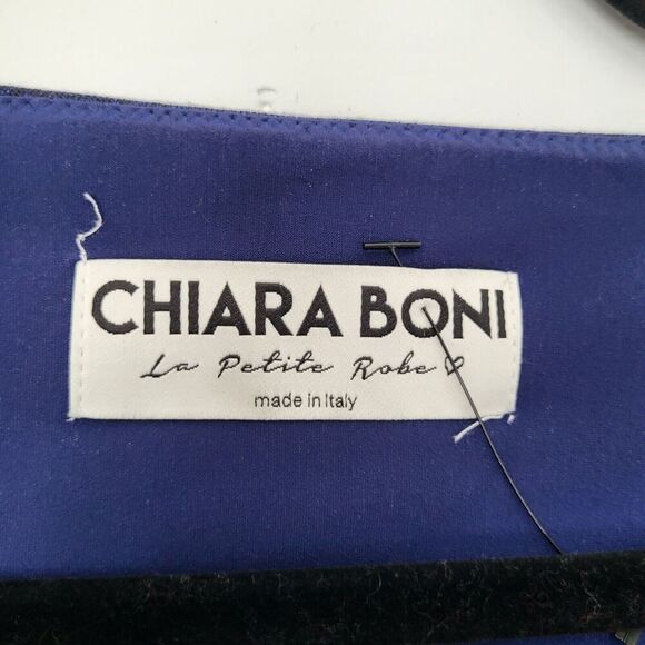 $1090 Chiara Boni La Petite Robe Metallic Blue V-Neck Sunburst Wrap Gown… - Picture 4 of 16